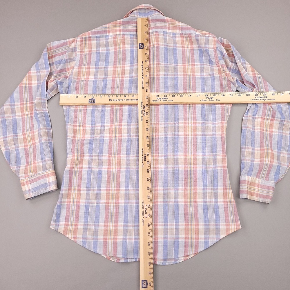 Vintage Levis Shirt Mens Medium Blue Red Plaid White Tab Fortrel Western Work - Picture 8 of 11